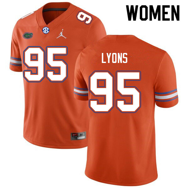 Women #95 Jamari Lyons Florida Gators College Football Jerseys Sale-Orange